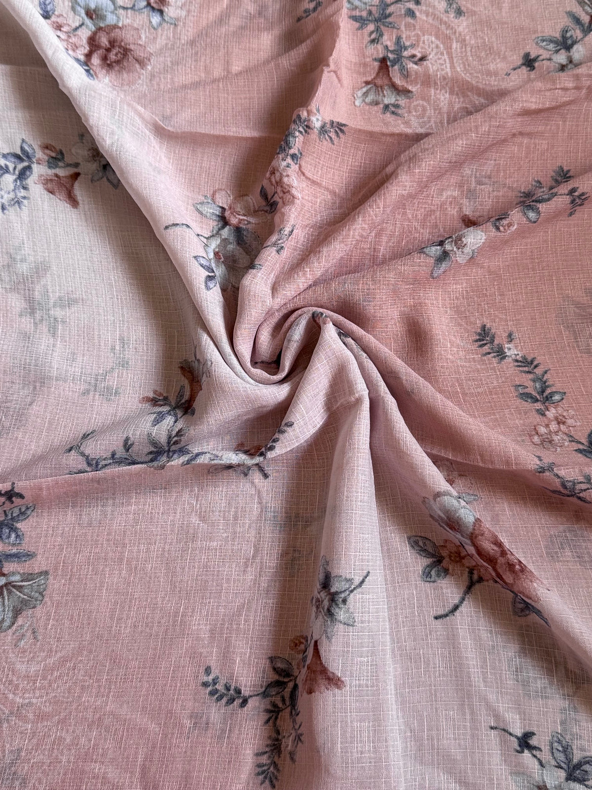 Nude Floral Print Lawn