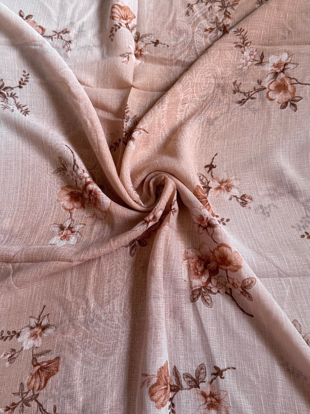 Coffee Floral Print Lawn