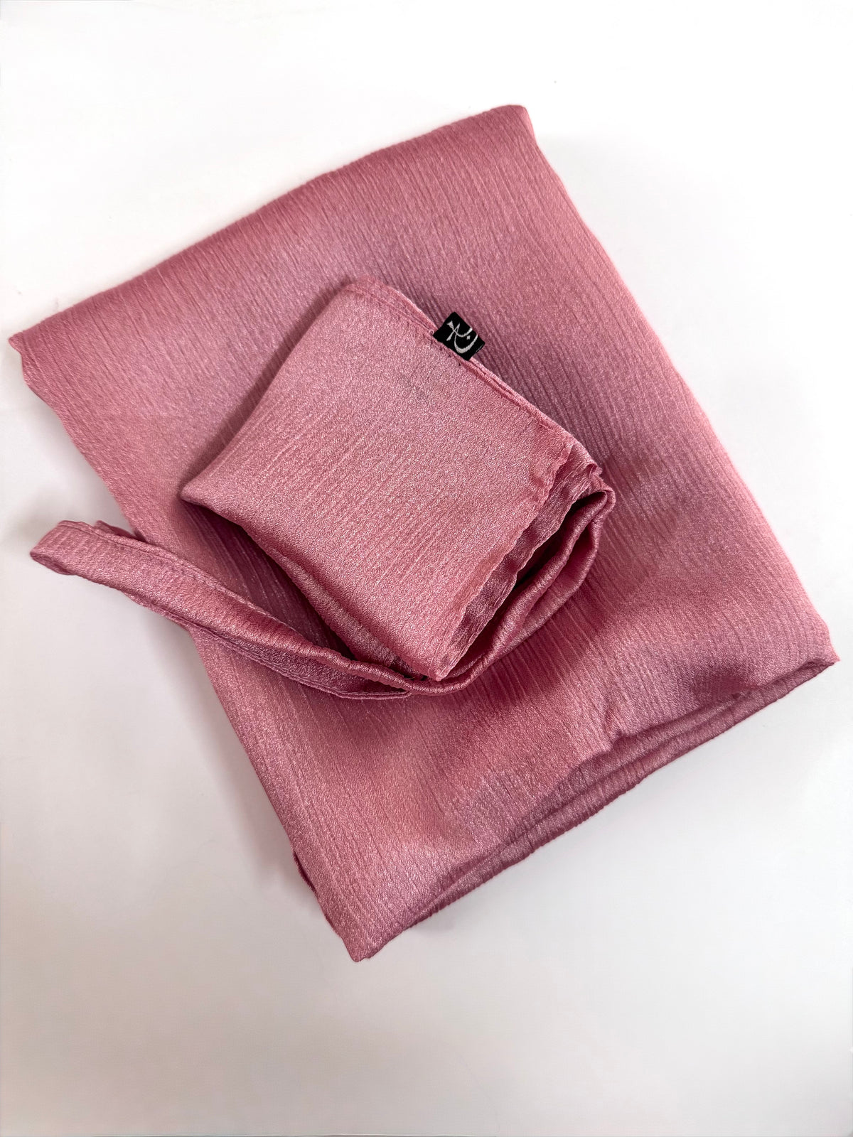 Coral Pink Shimmer Hijab-Niqab Set