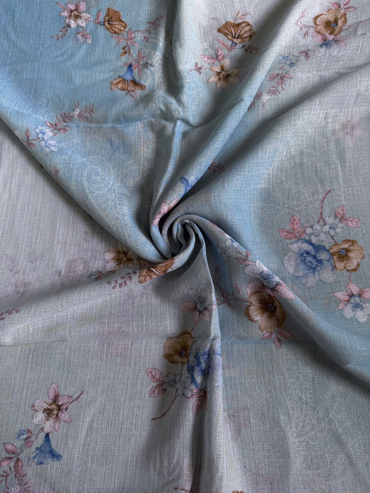 Blue Floral Print Lawn