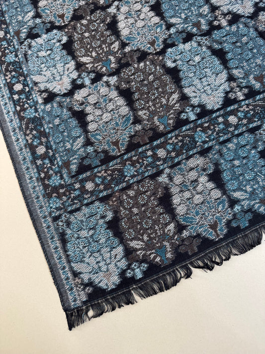 Black Carey Printed Pashmina