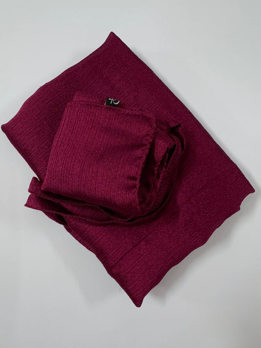 Wine Shimmer Hijab-Niqab Set