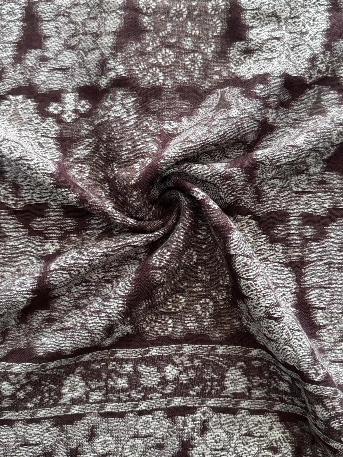 Brown Carey Printed Pashmina