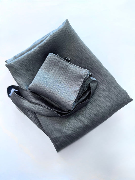 Grey Shimmer Hijab-Niqab Set