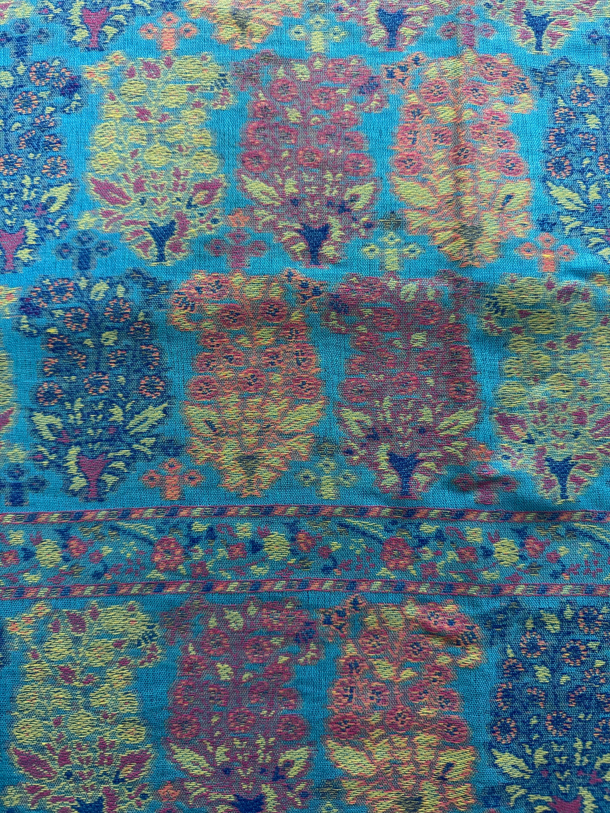 Blue Carey Printed Pashmina