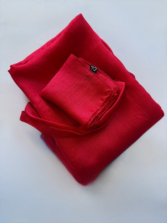 Red Shimmer Hijab-Niqab Set