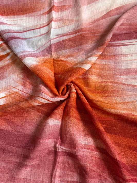 Coral Stroke Print Lawn
