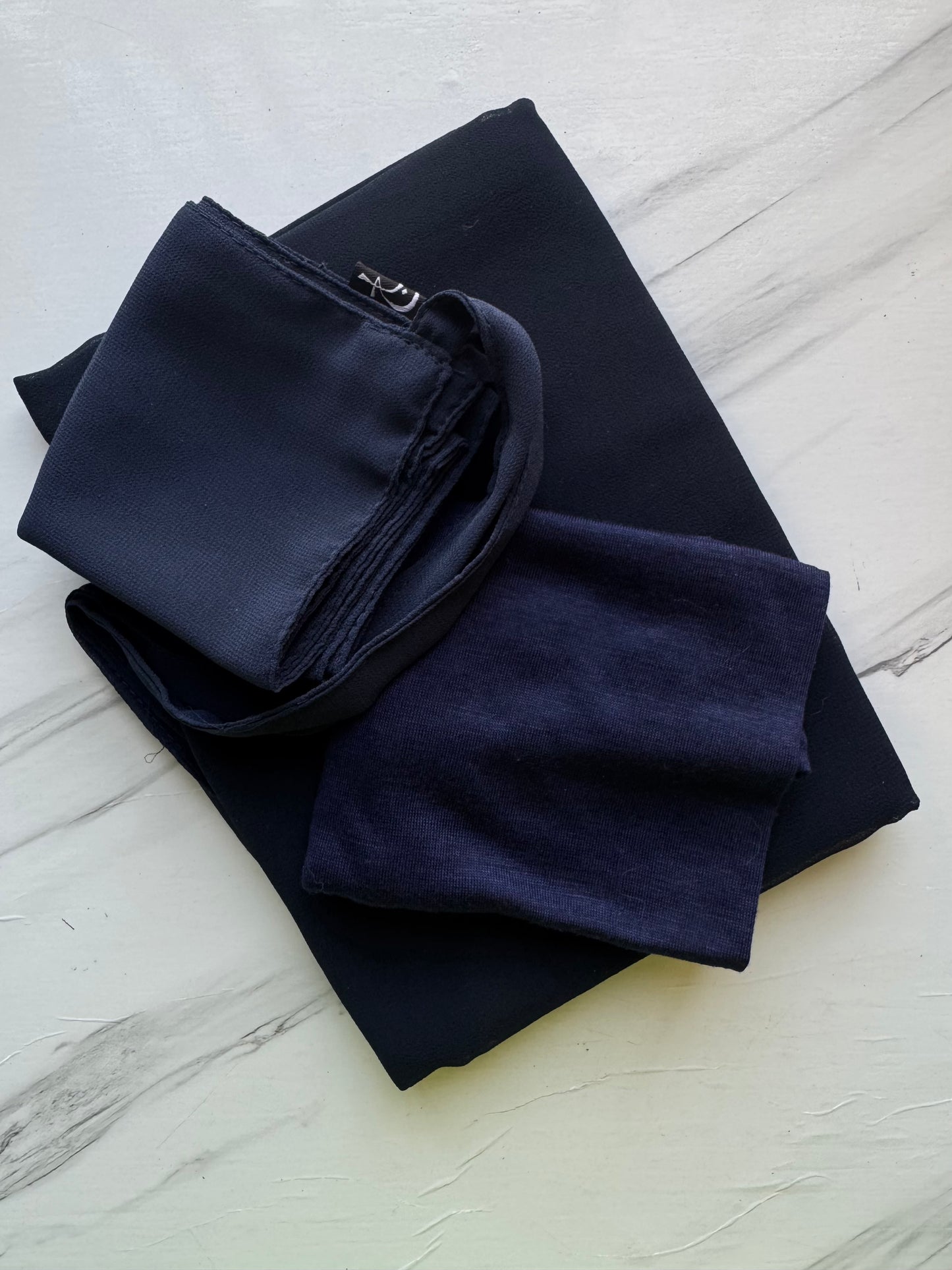 Navy Blue Hijab-Niqab-Cap Set