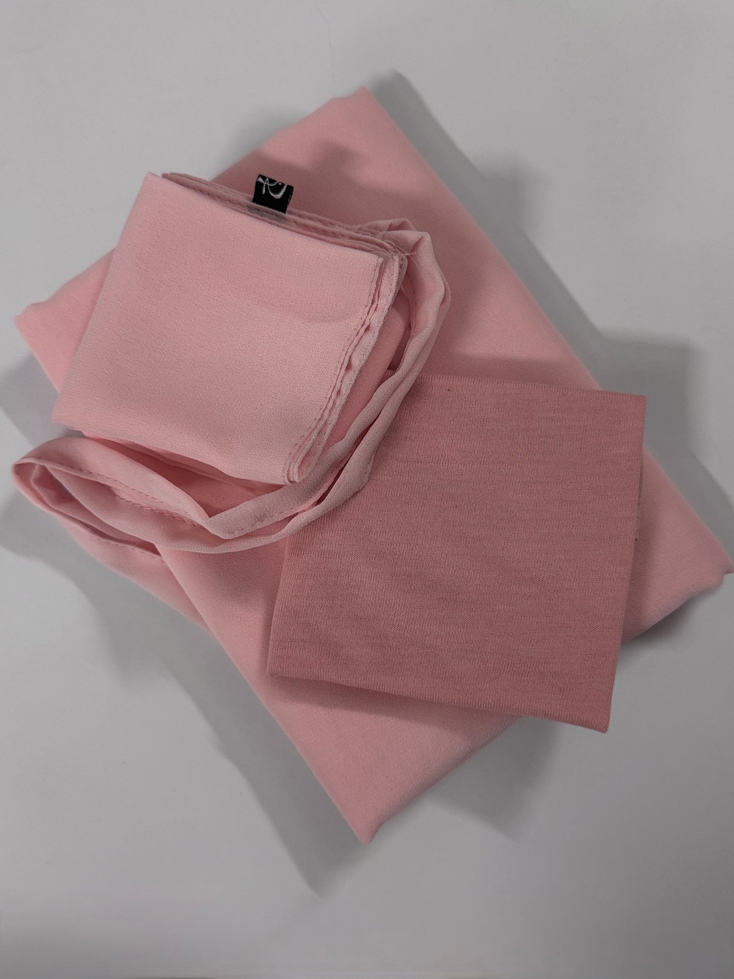 Powder Pink Hijab-Niqab-Cap Set