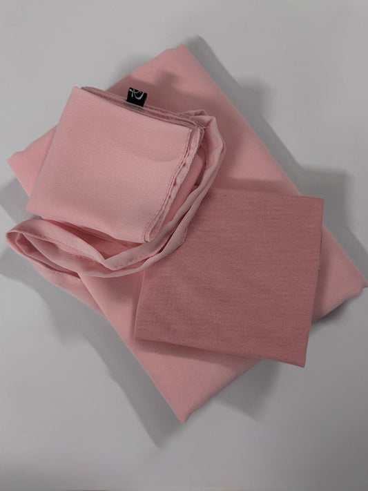 Powder Pink Hijab-Niqab-Cap Set