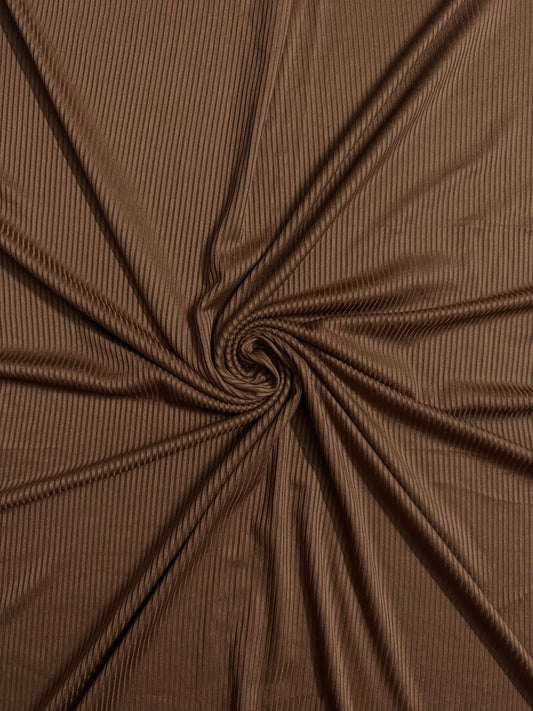 Brown Narrow Ribbed Jersey