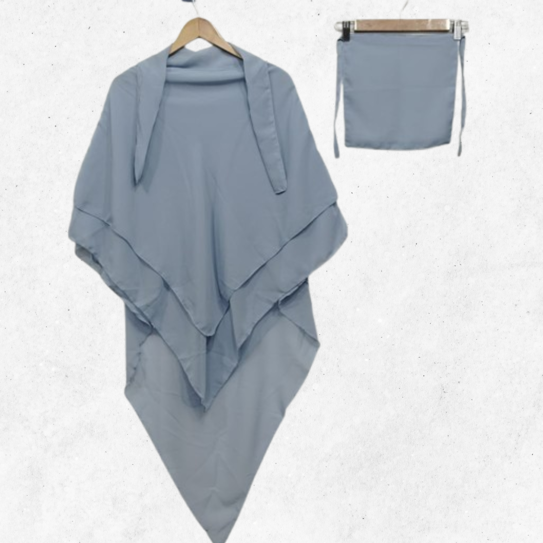 Powder Blue Khimar-Hijab Set