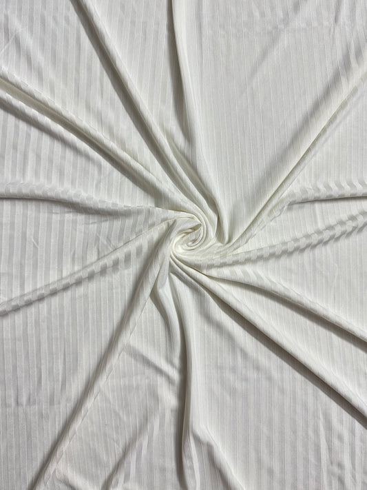 White Wide Ribbed Jersey