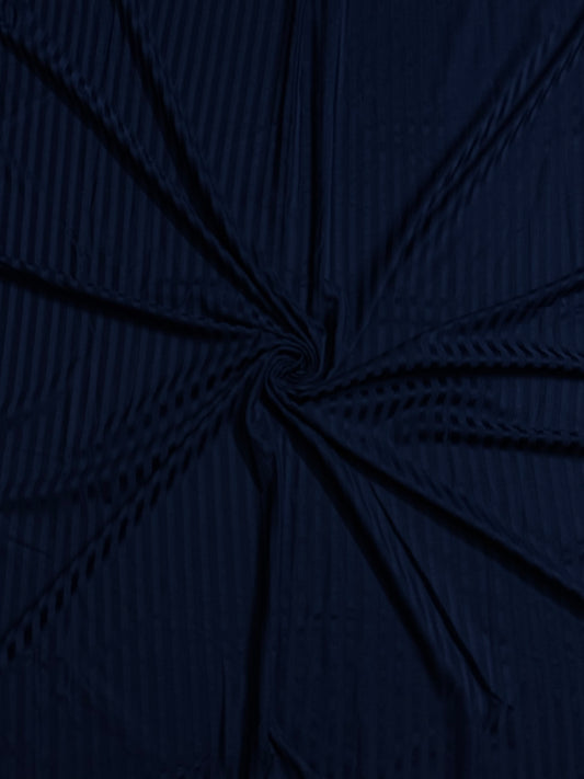 Blue Wide Ribbed Jersey