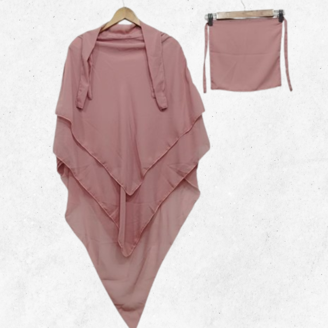 Pink Khimar-Niqab Set