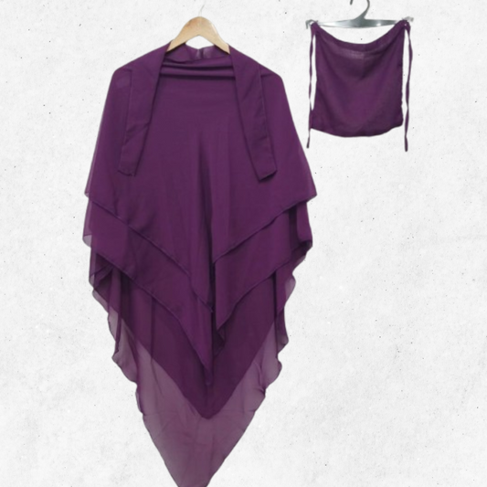 Purple Khimar-Niqab Set
